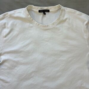 ROBERT BARAKETT Tee Mens XXL White Pima Cotton Crew Neck Multiple Stains Scuffs